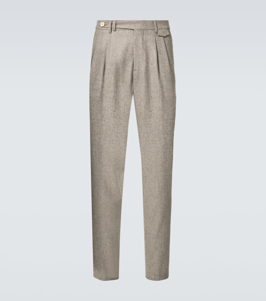 Brunello Cucinelli Virgin Wool Chinos In Brown