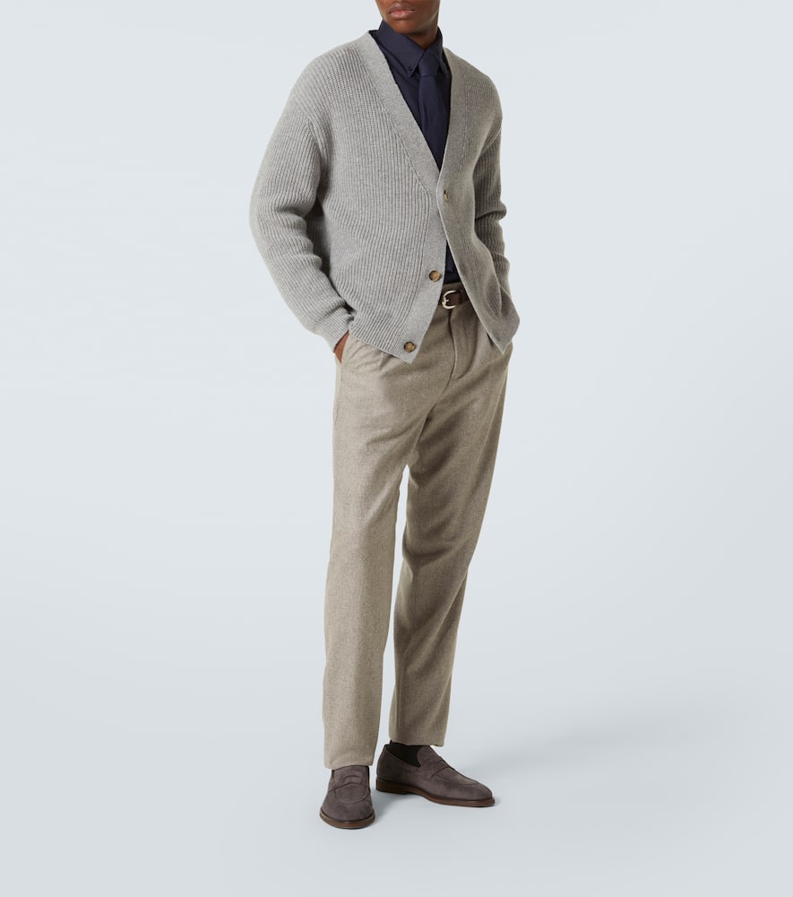 Brunello Cucinelli Virgin Wool Chinos In Brown
