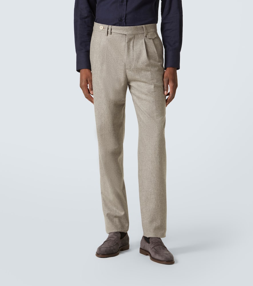 Brunello Cucinelli Virgin Wool Chinos In Brown