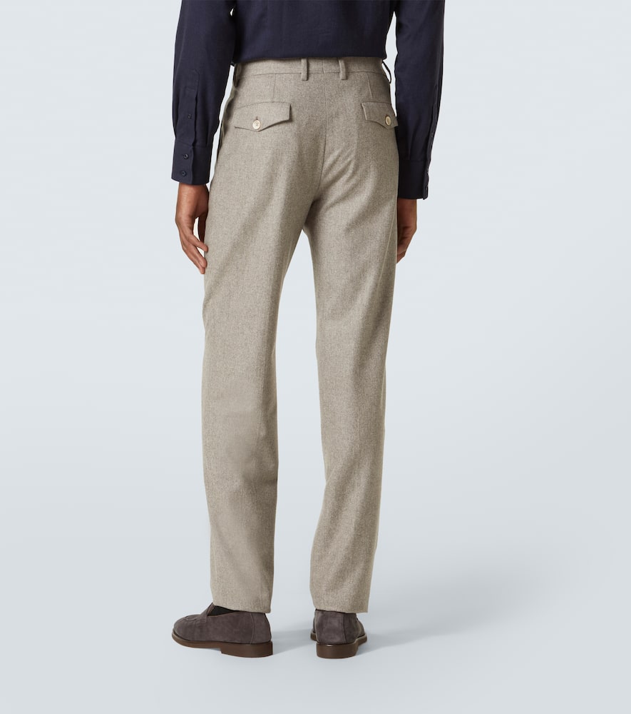 Brunello Cucinelli Virgin Wool Chinos In Brown