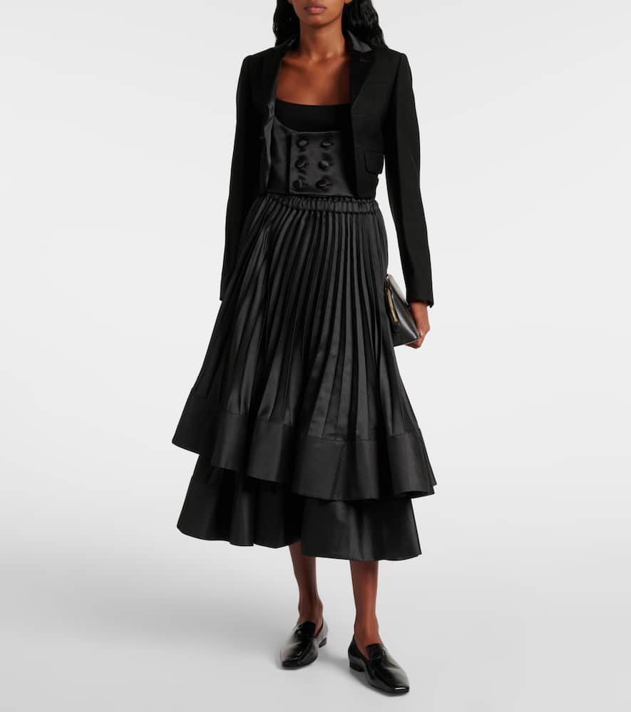 NOIR KEI NINOMIYA CROPPED WOOL, MOHAIR, AND SILK JACKET 