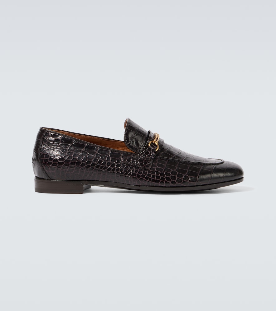 Tom Ford Men's Black Gigi Croc-Effect Leather Loafers UK Size 7 - Mytheresa