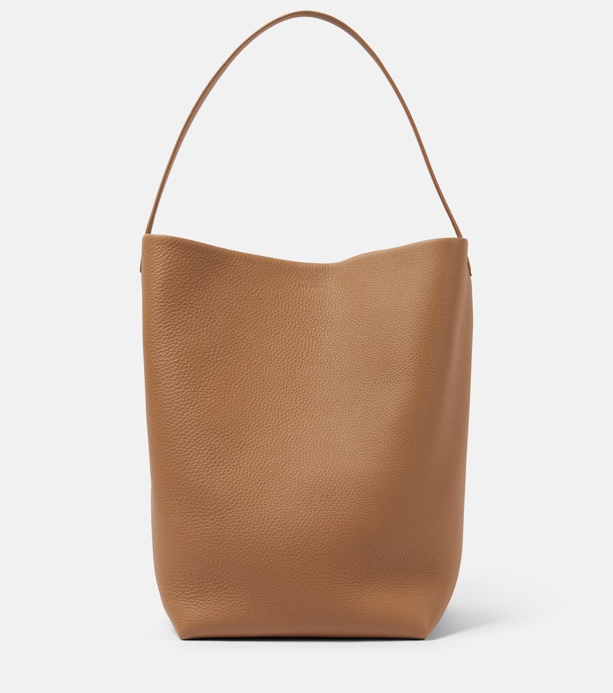 The Row Park Large Leather Tote Bag In Beige