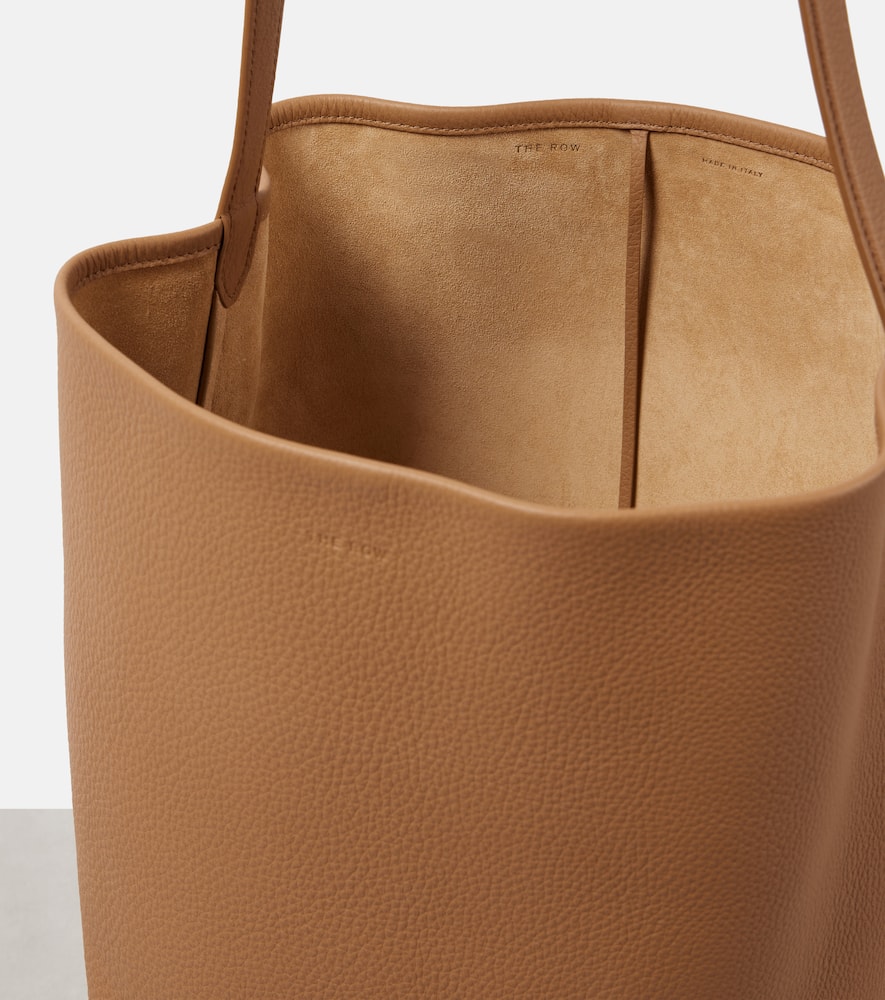 The Row Park Large Leather Tote Bag In Beige