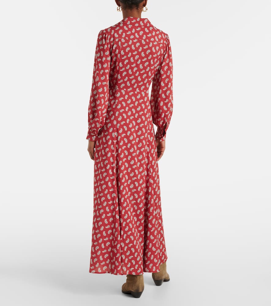 Rixo London Bedrucktes Hemdblusenkleid Maddison In Rot