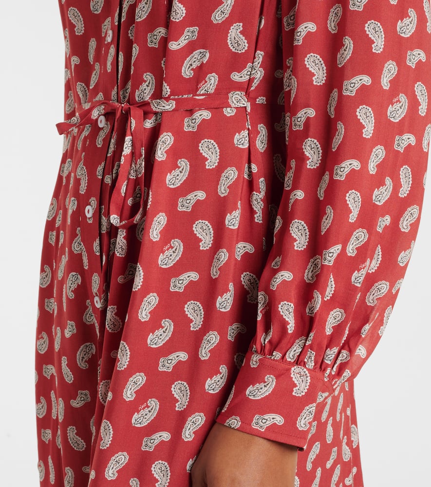 Rixo London Bedrucktes Hemdblusenkleid Maddison In Rot