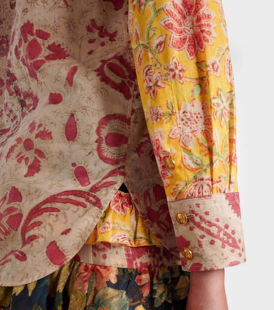 Valentino Crewneck Floral Pattern Collared Neck In Multicoloured