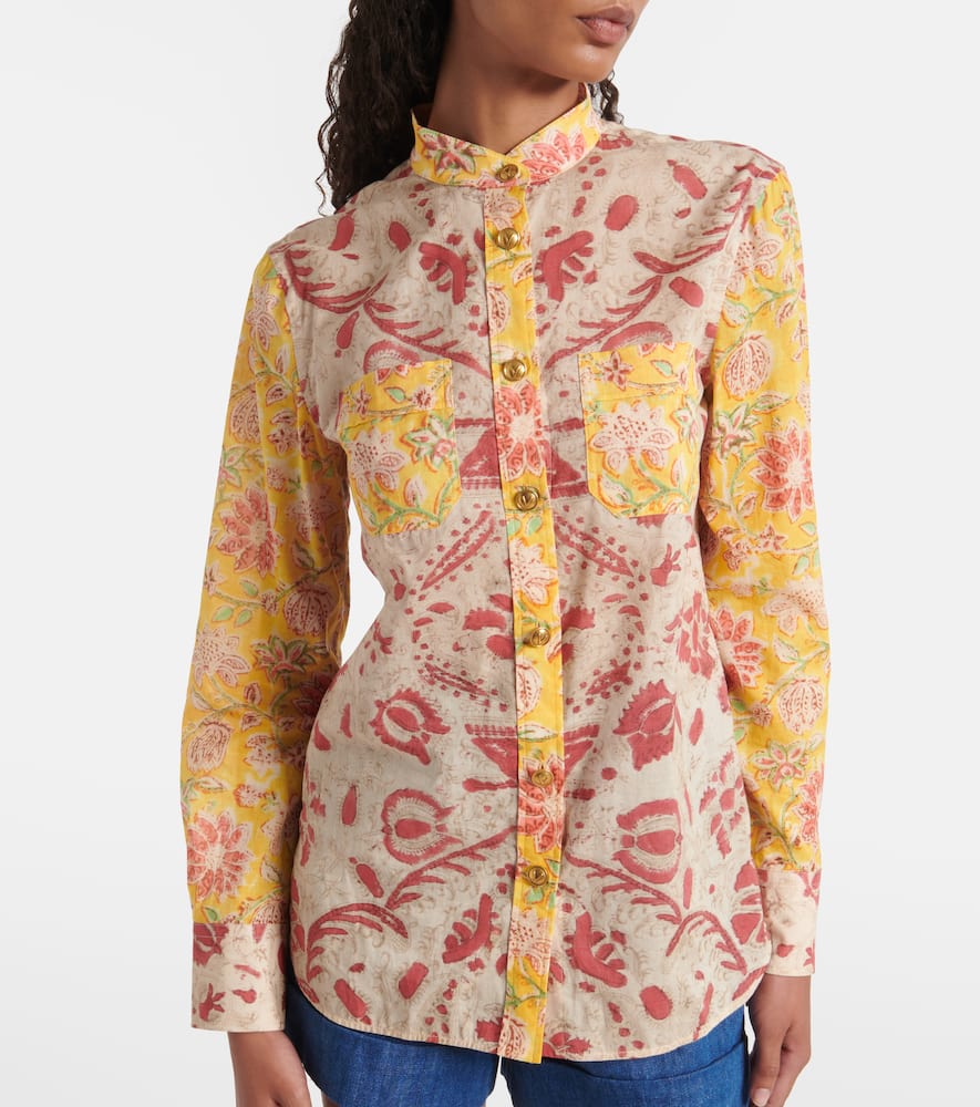Valentino Crewneck Floral Pattern Collared Neck In Multicoloured