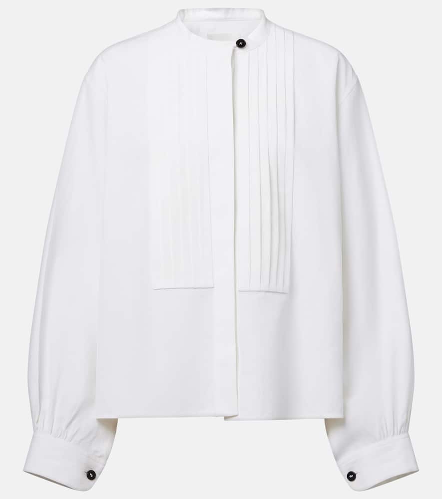 Plissé linen blouse