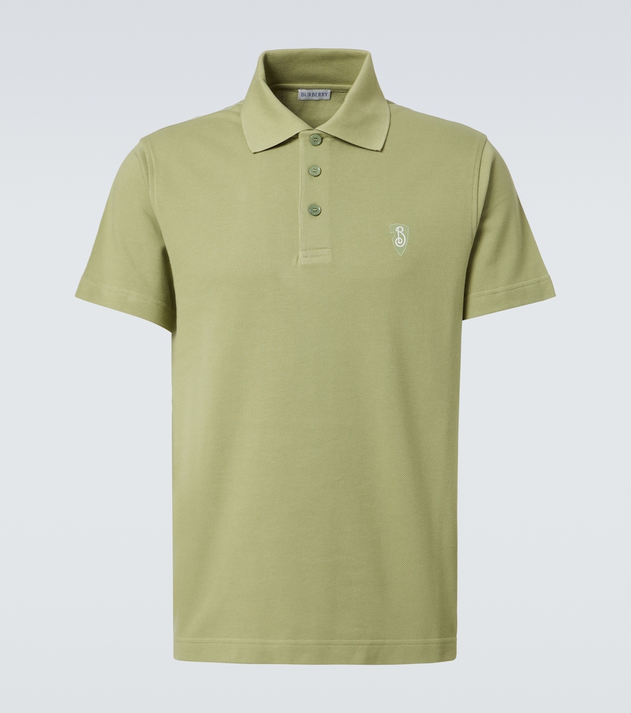 Burberry Men's Green Embroidered Cotton Polo Shirt UK Size 44 - Mytheresa