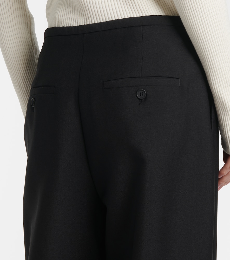 Shop Rohe Róhe Wool And Mohair Wide-leg Pants In Black
