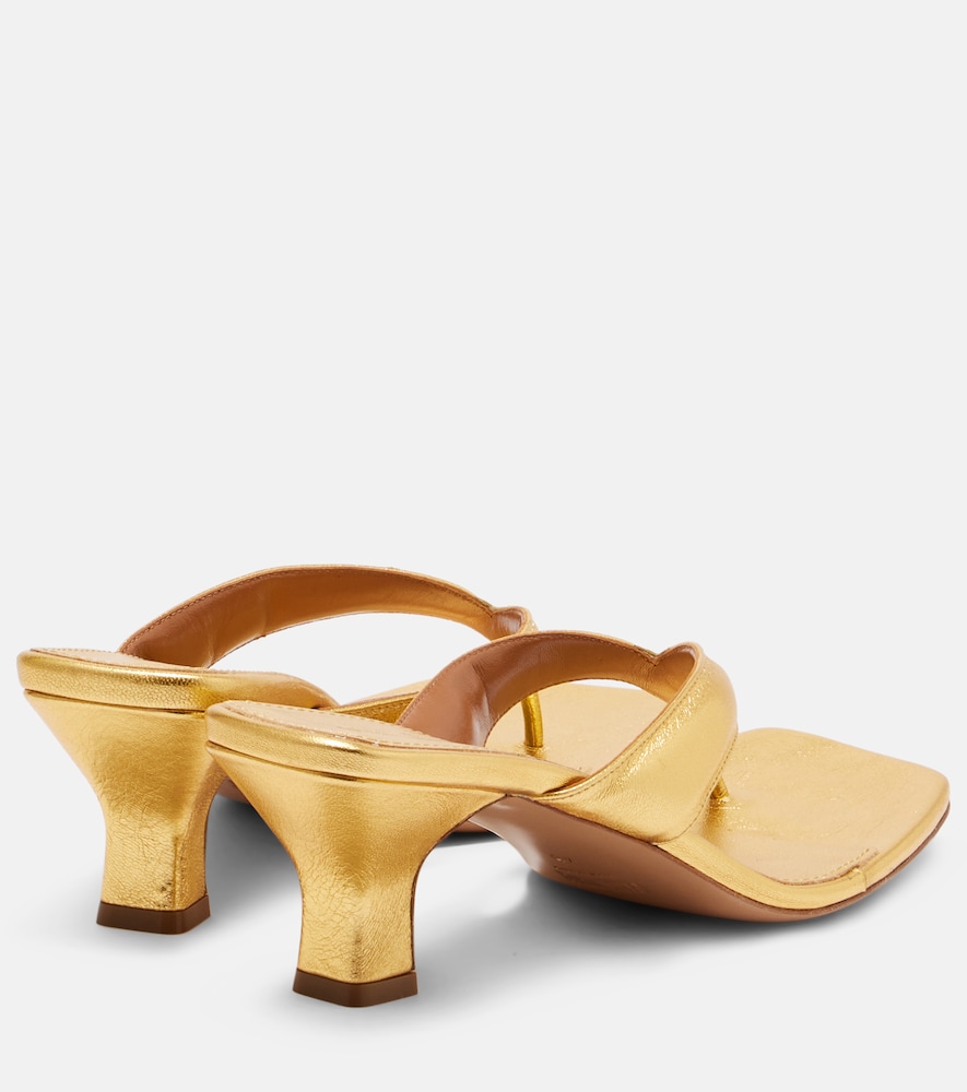 Portofino Metallic Leather Thong Sandals