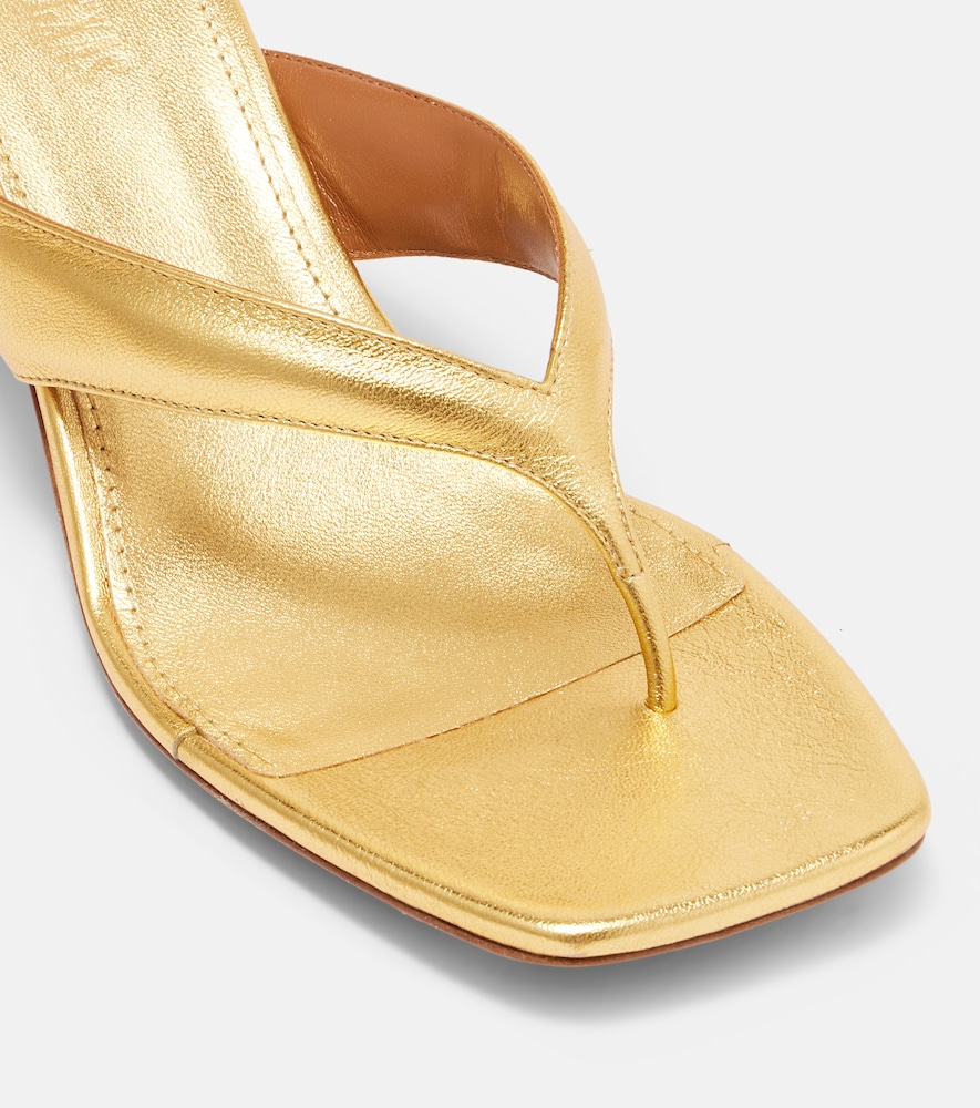Portofino Metallic Leather Thong Sandals
