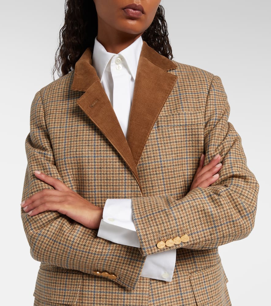Thom Browne Gunclub Houndstooth Wool Blazer In Brown