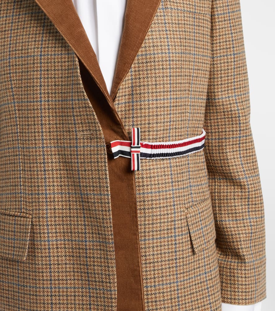 Thom Browne Gunclub Houndstooth Wool Blazer In Brown
