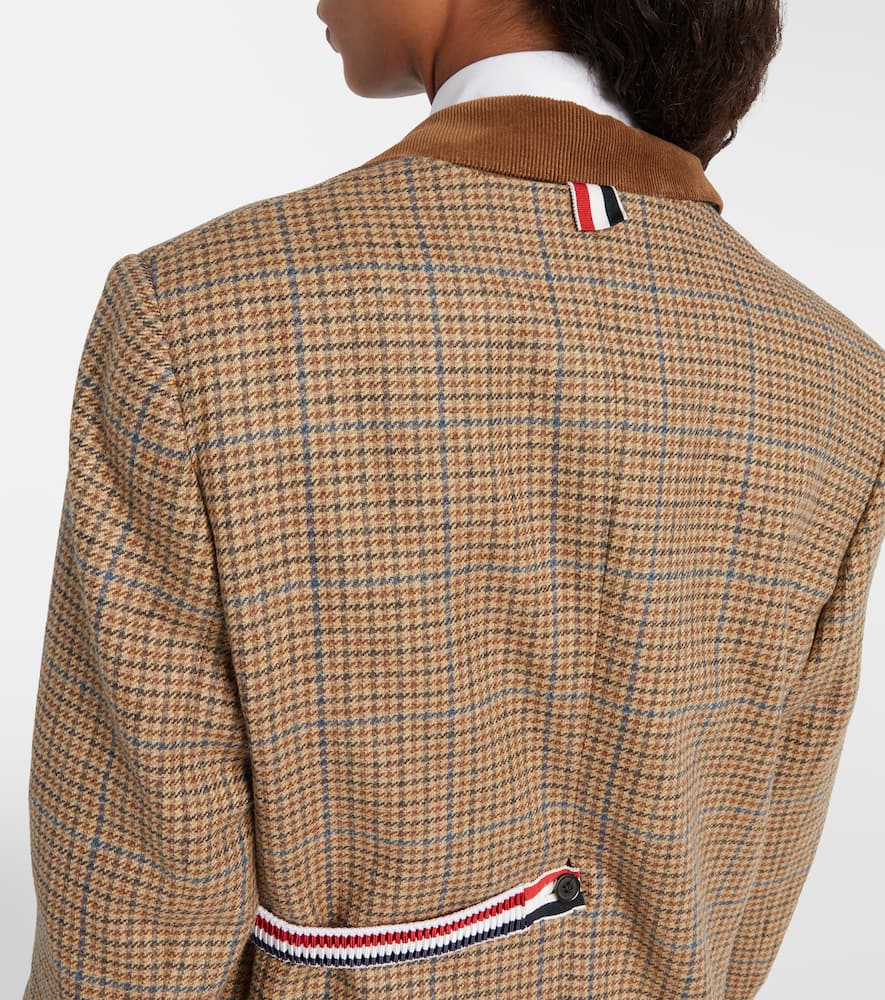 Thom Browne Gunclub Houndstooth Wool Blazer In Brown