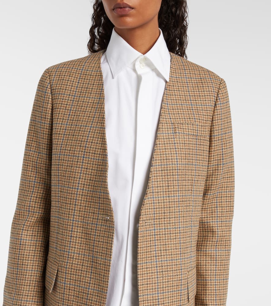 Thom Browne Gunclub Houndstooth Wool Blazer In Brown
