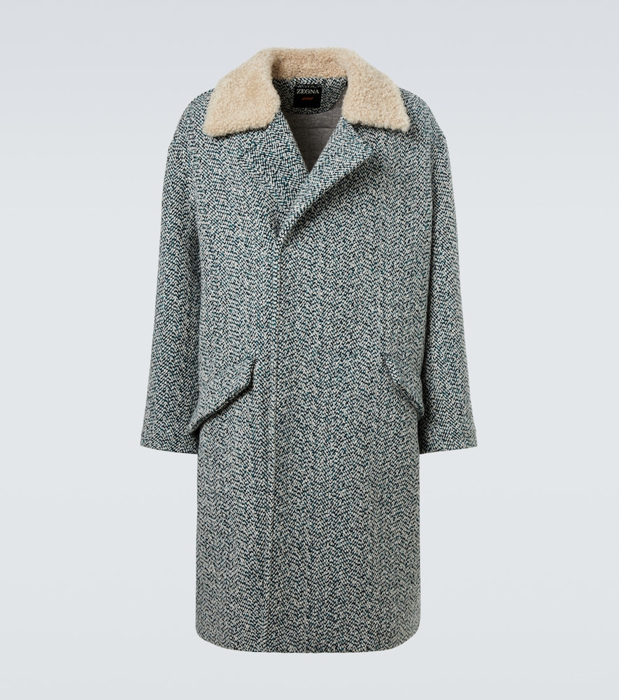 Zegna Herringbone wool and cashmere coat