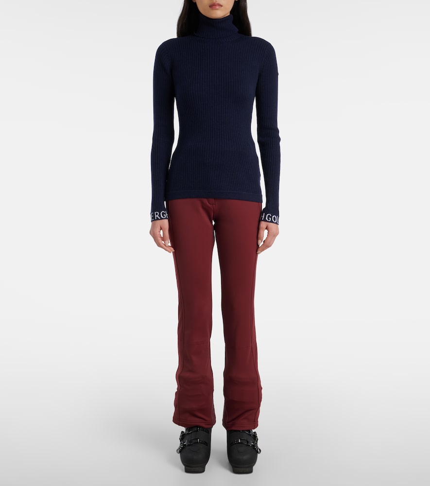 Goldbergh Mira ribbed-knit turtleneck ski top