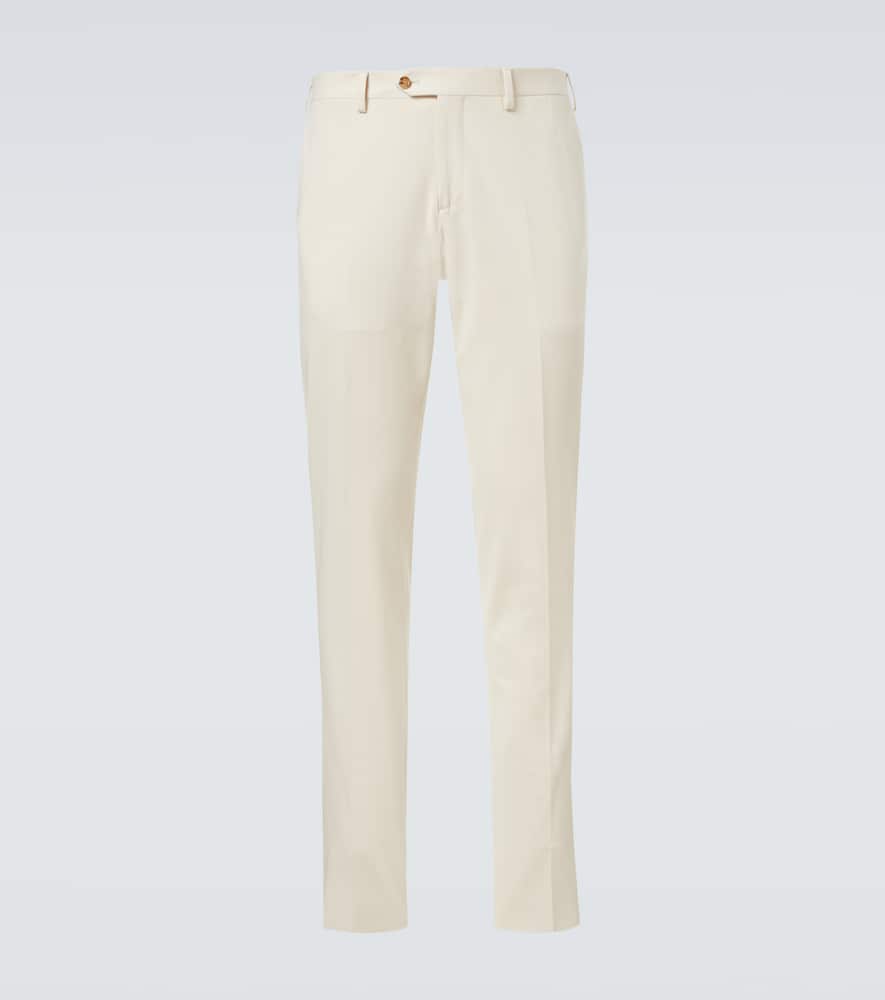 Cotton-blend straight pants