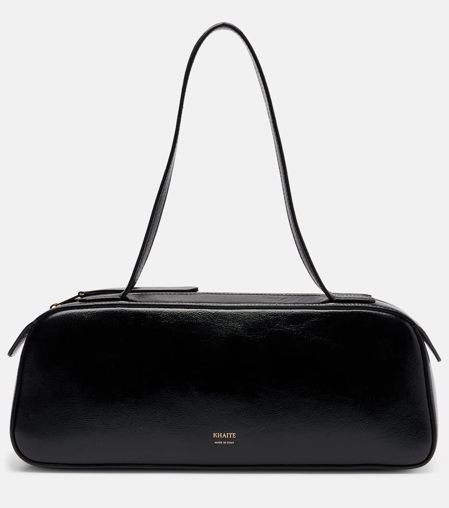 Khaite Simona Patent Leather Shoulder Bag In Black