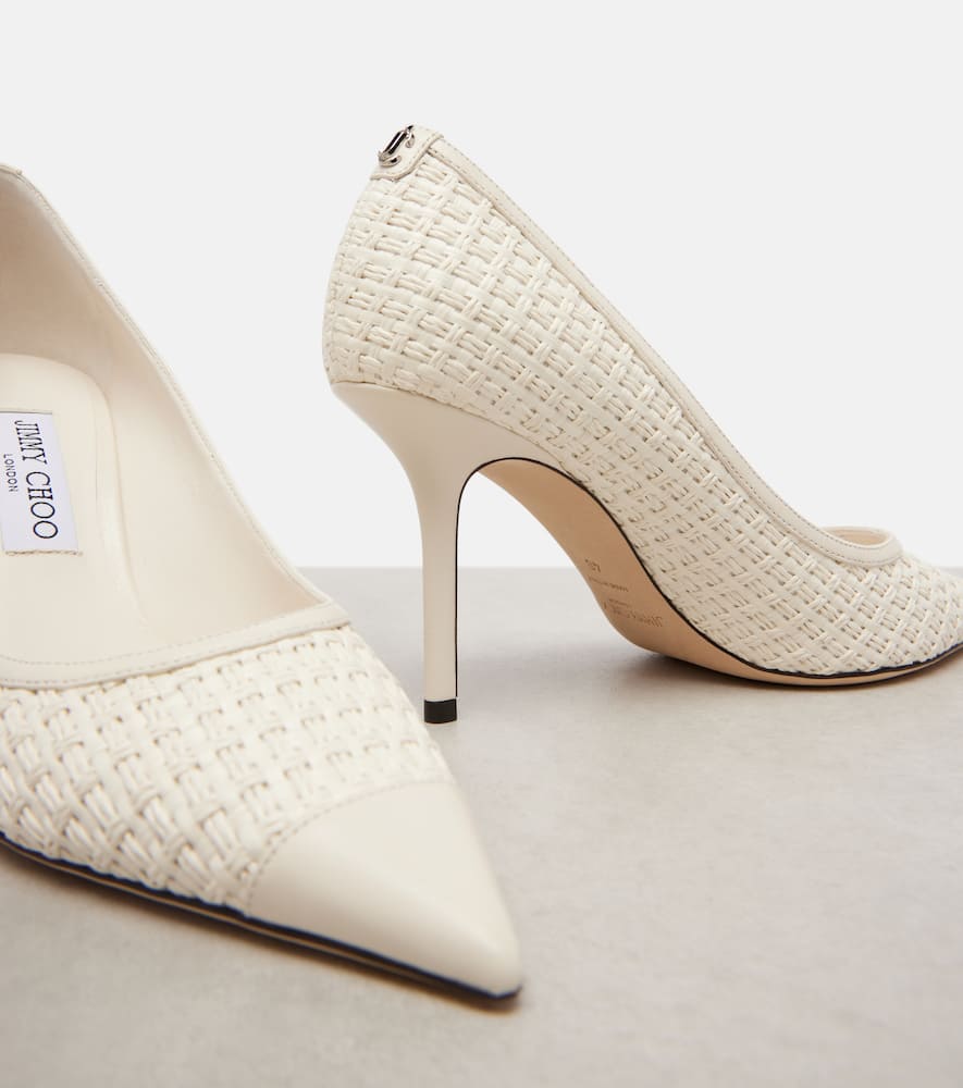 Jimmy Choo Love 85 Raffia-effect Pumps