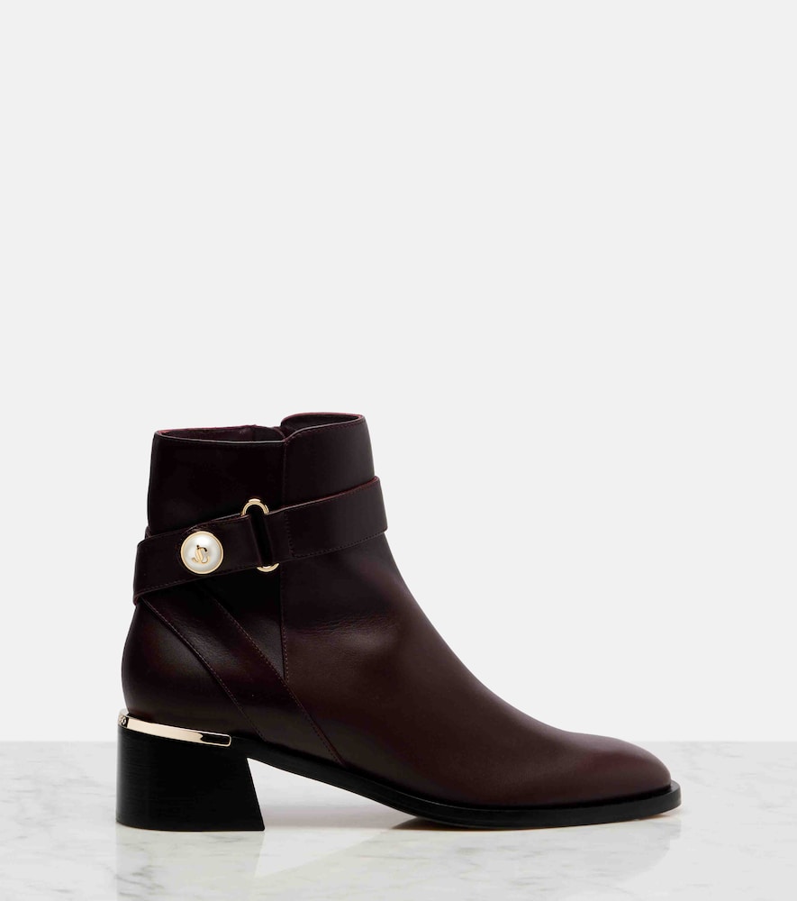  Jimmy Choo Jimmy Choo Noor 45 Embellished Leather Ankle Boots 