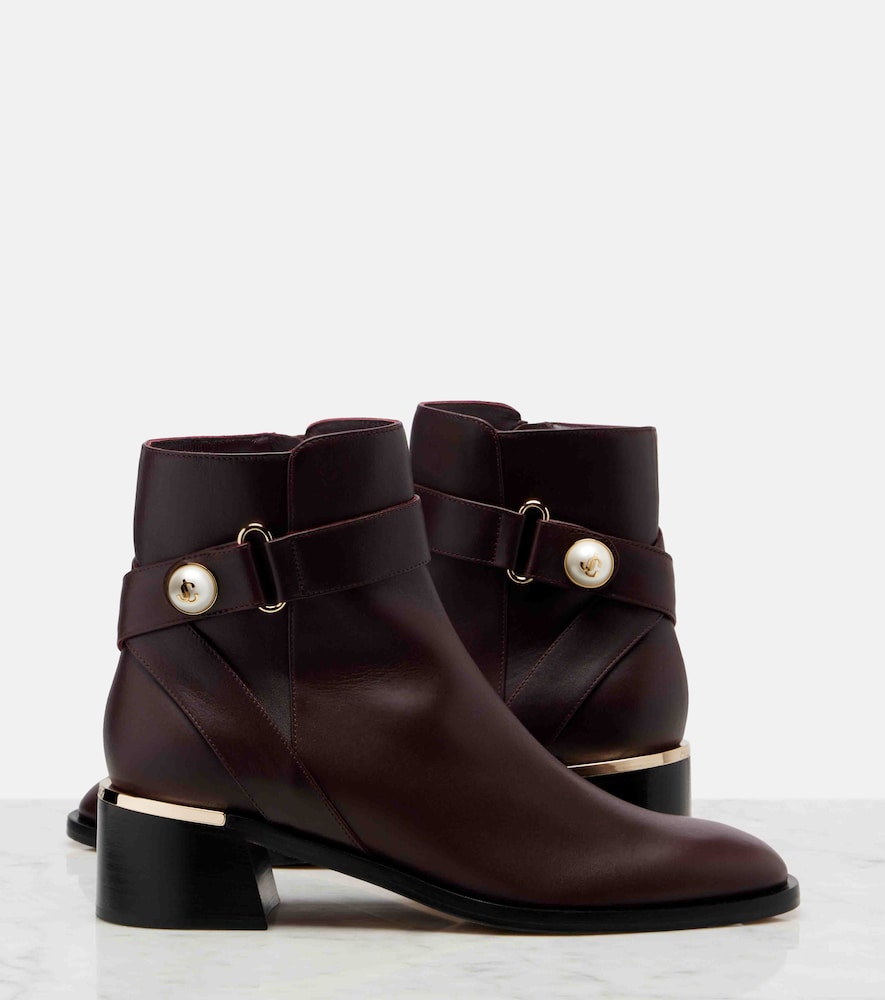  Jimmy Choo Jimmy Choo Noor 45 Embellished Leather Ankle Boots 