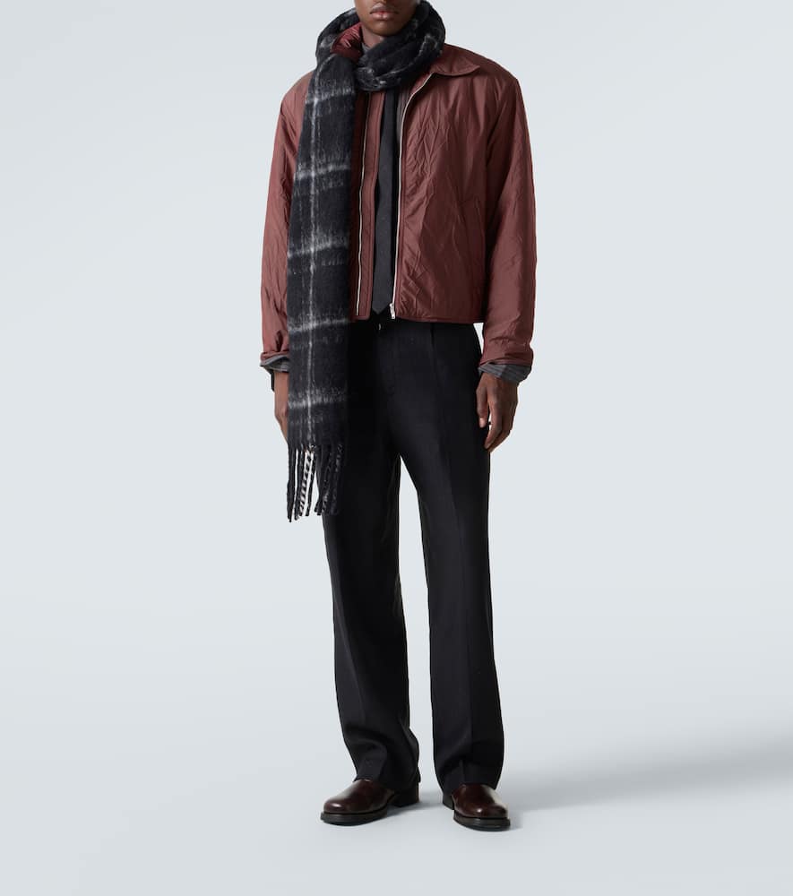 Our Legacy Mens Shining Cherry Slight Classic-collar Nylon Jacket In Burgundy