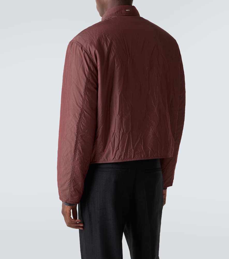 Our Legacy Mens Shining Cherry Slight Classic-collar Nylon Jacket In Burgundy