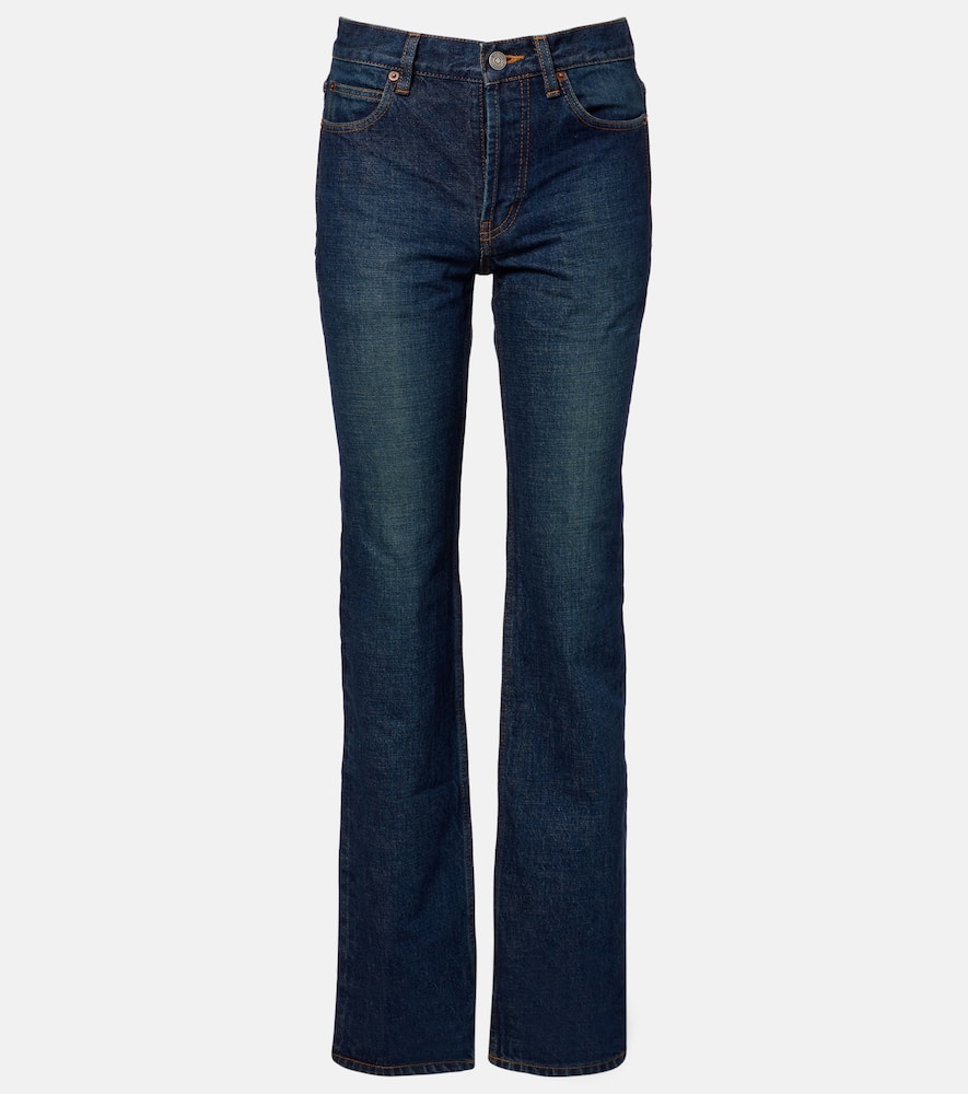 Saint Laurent Mid-rise Bootcut Jeans In Blue