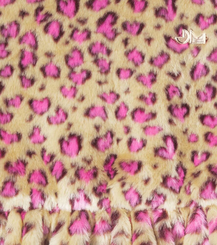 Jellymallow Leopard-print Faux Fur Dress In Neutral