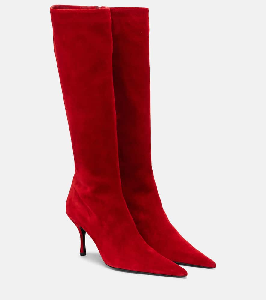 Magda Butrym Suede Knee-high Boots In Red