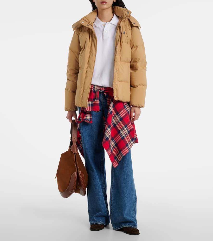 Polo Ralph Lauren Womens Classic Camel Hooded Quilted Woven-down Jacket In Nude