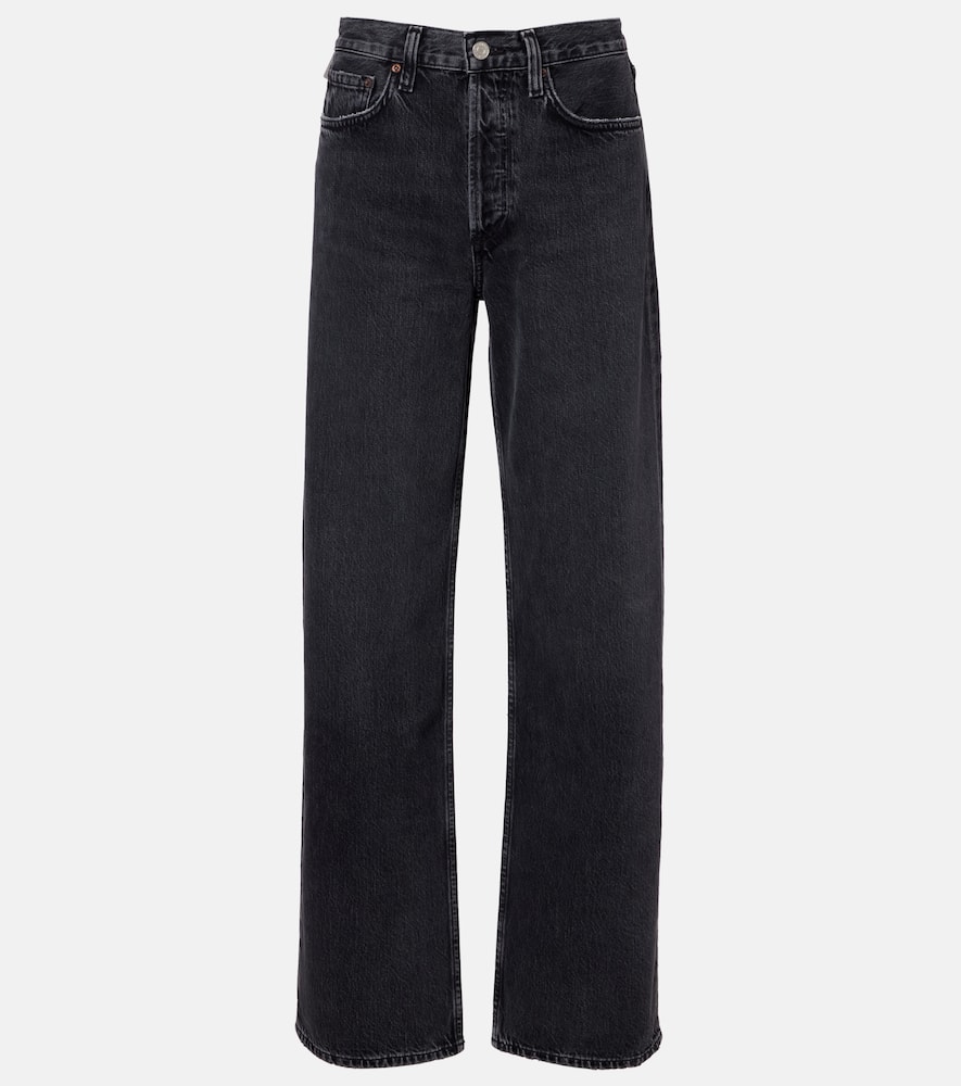 Agolde Arc Low-rise Wide-leg Jeans In Gray