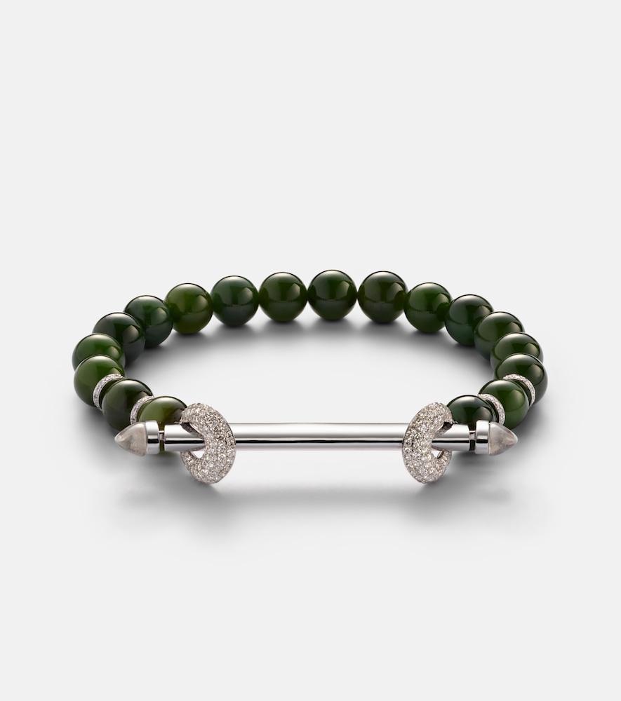 Ananya Chakra Giada 18kt white gold bracelet with diamonds and quartz