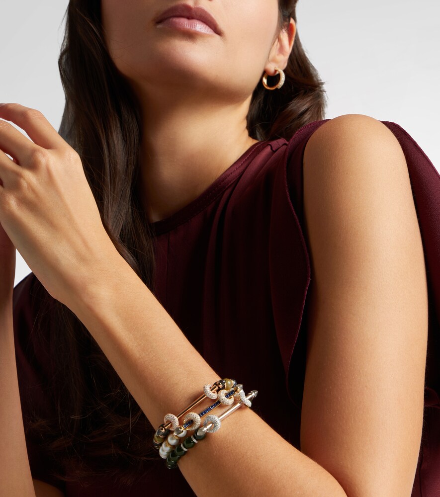 Ananya Chakra Giada 18kt white gold bracelet with diamonds and quartz