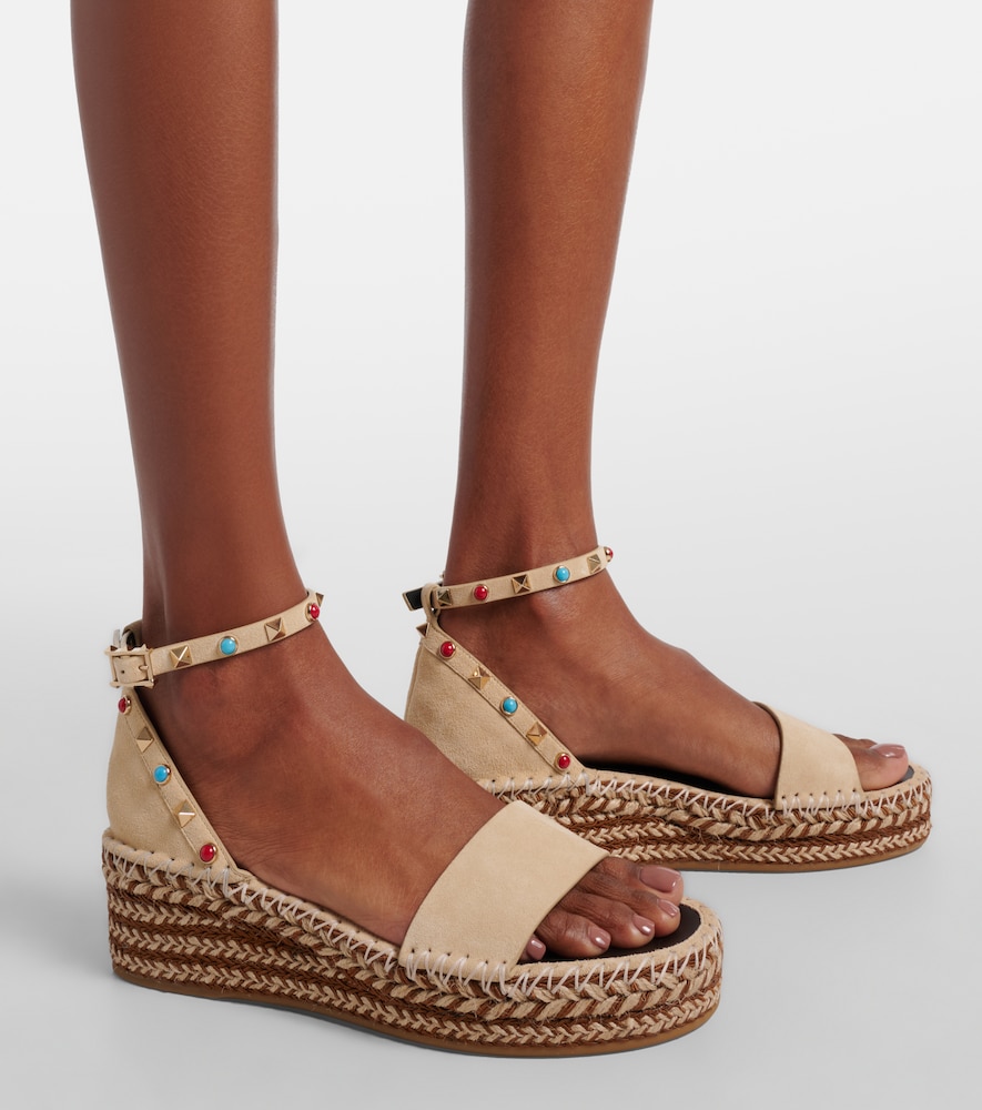 Valentino Garavani Rockstud suede espadrille sandals