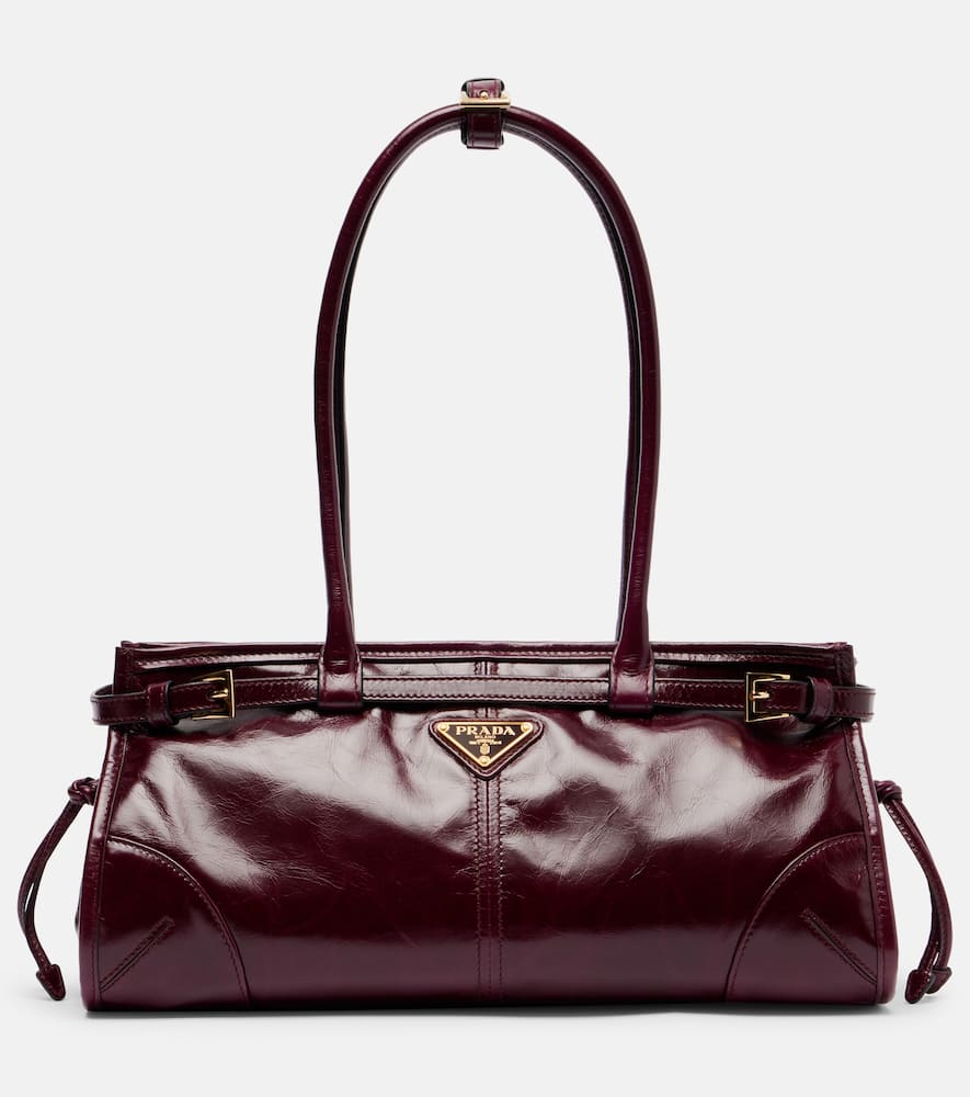 Prada Bonnie Medium Leather Tote Bag In Burgundy