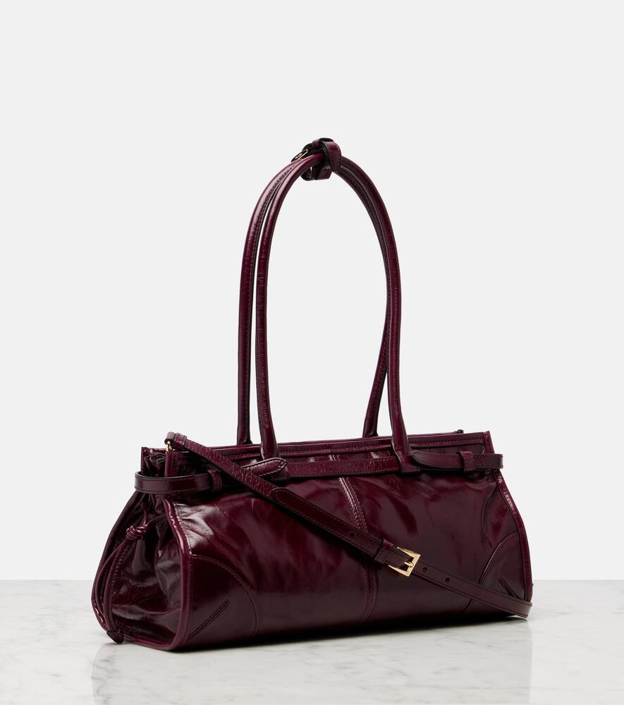 Prada Bonnie Medium Leather Tote Bag In Burgundy