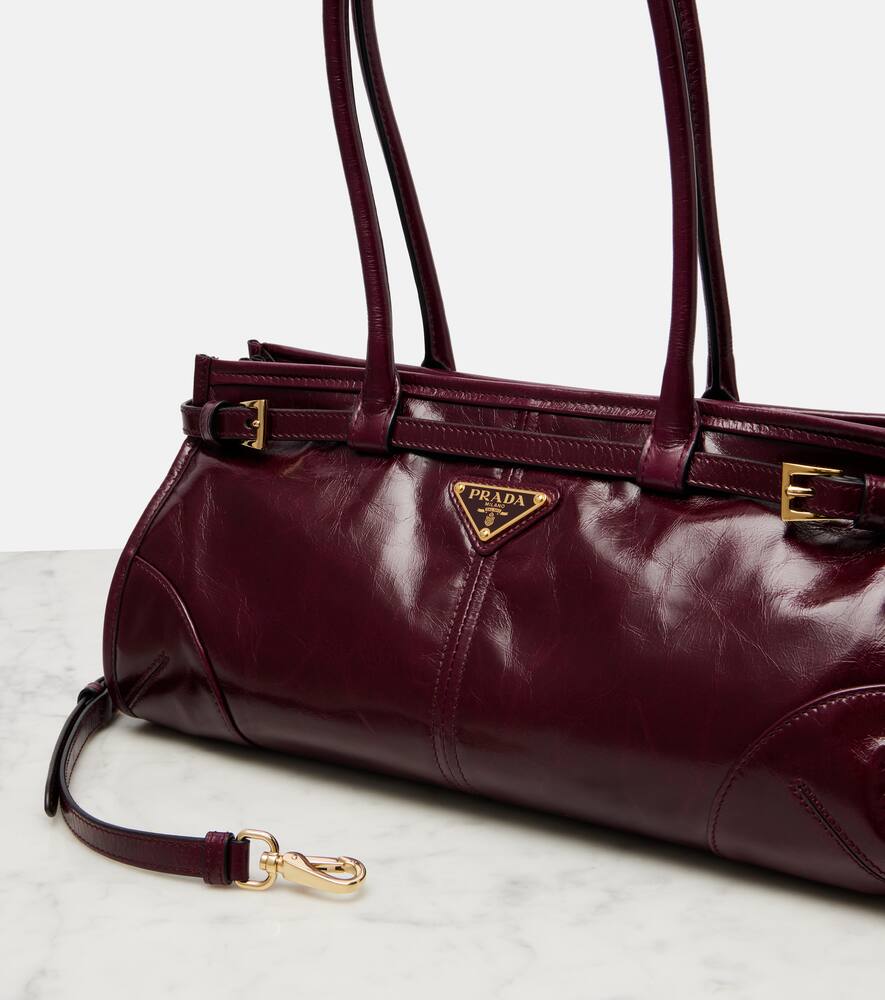 Prada Bonnie Medium Leather Tote Bag In Burgundy
