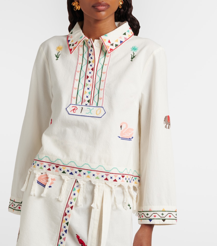  Rixo Rixo Ludmilla Embroidered Cotton Top 