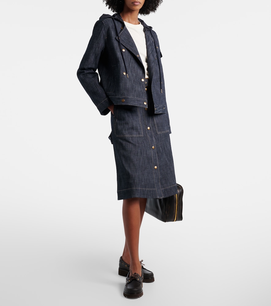  Moncler Moncler Midirock Aus Denim 