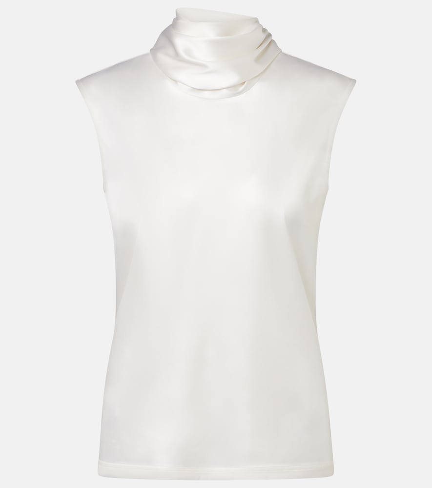 Bottega Veneta Scarf-detail silk-blend satin top