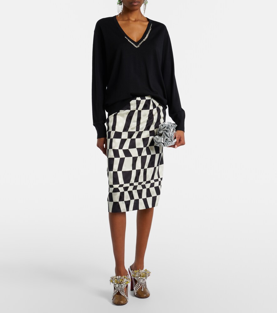  Dries Van Noten Dries Van Noten Verzierter Pullover Aus Wolle 