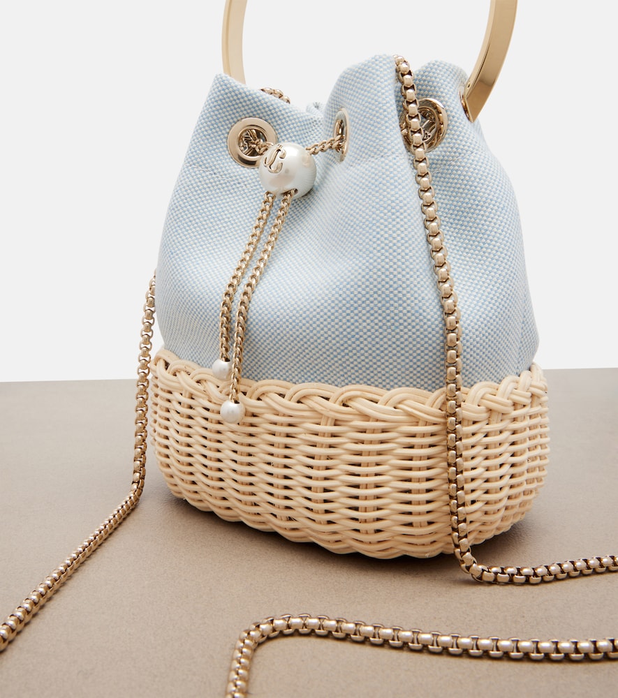  Jimmy Choo Jimmy Choo Bucket Bag Bon Bon Aus Canvas Mit Zierperlen 