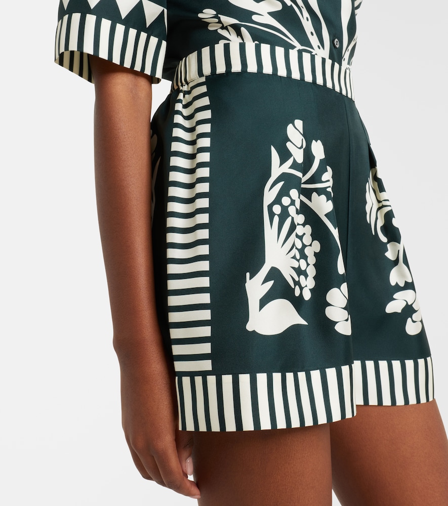  Eres Eres Arjun Printed Silk Twill Shorts 