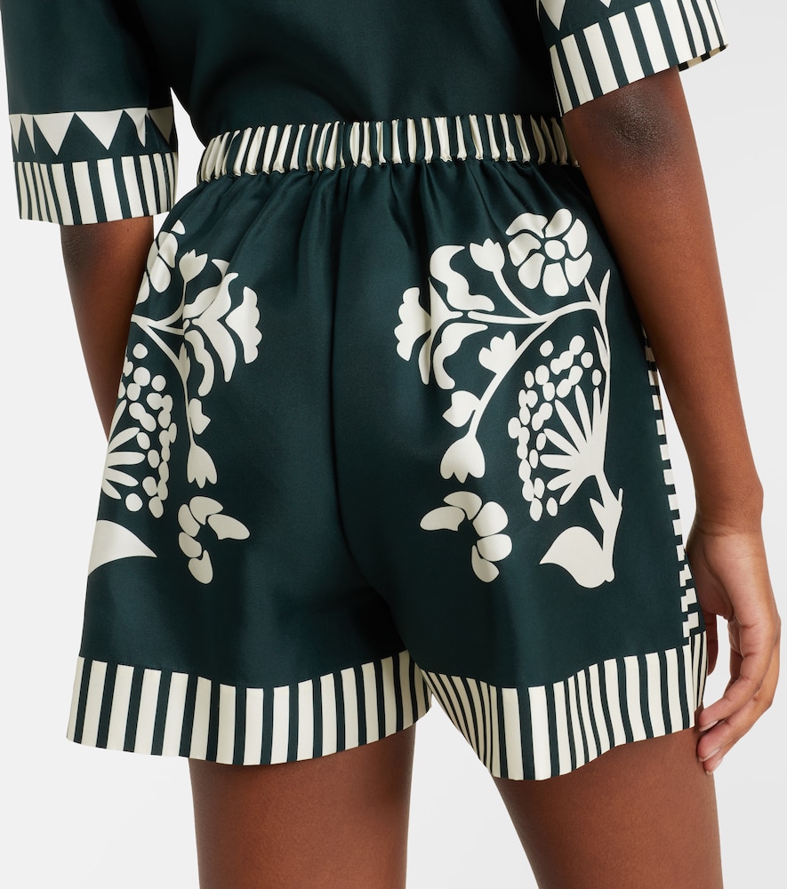 Eres Eres Arjun Printed Silk Twill Shorts 