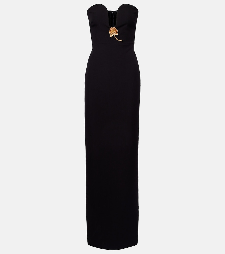 Roland Mouret Floral-appliqué strapless gown
