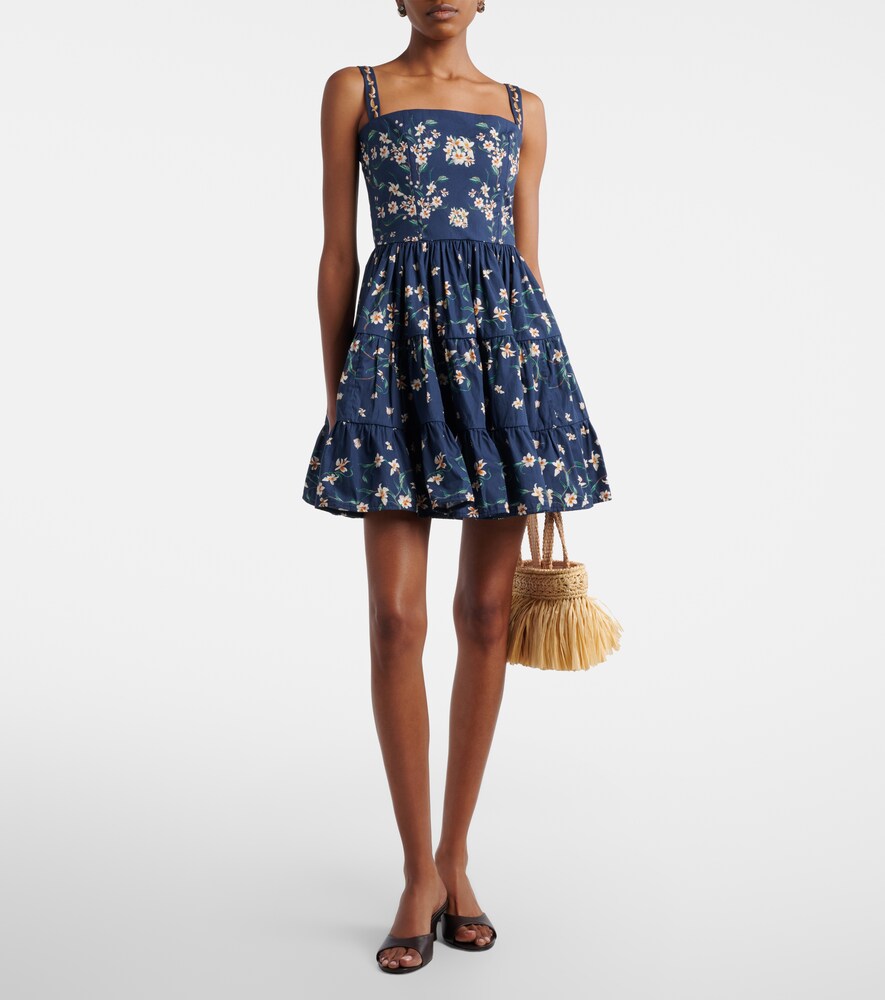 Agua by Agua Bendita Lima floral cotton minidress